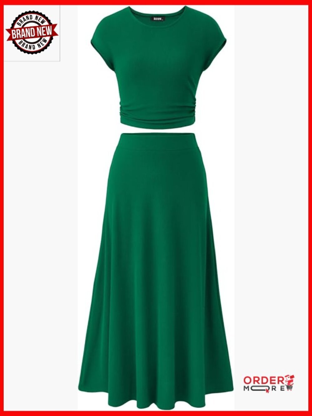 Two Piece Skirt Set Midi Lounge Set Crop Top
